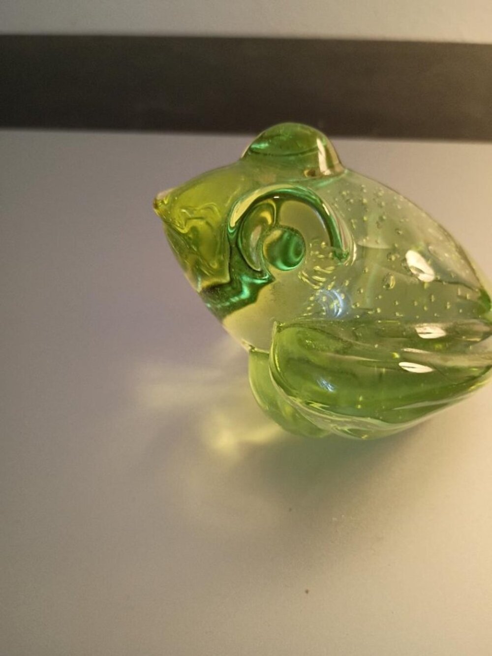 Green Vaseline Glass Frog